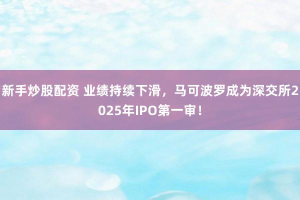 新手炒股配资 业绩持续下滑，马可波罗成为深交所2025年IPO第一审！
