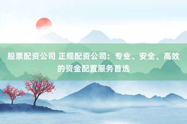 股票配资公司 正规配资公司：专业、安全、高效的资金配置服务首选