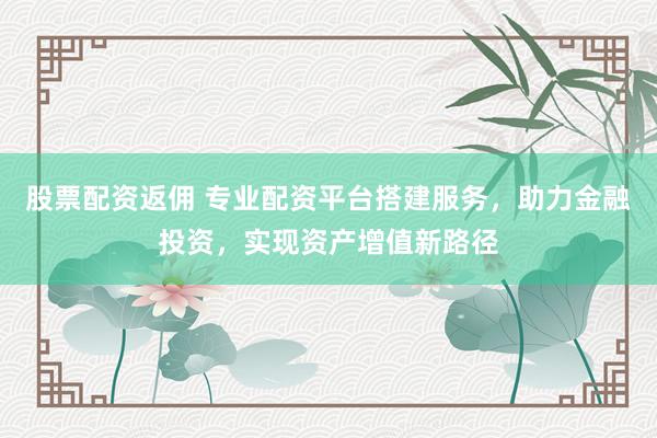 股票配资返佣 专业配资平台搭建服务，助力金融投资，实现资产增值新路径