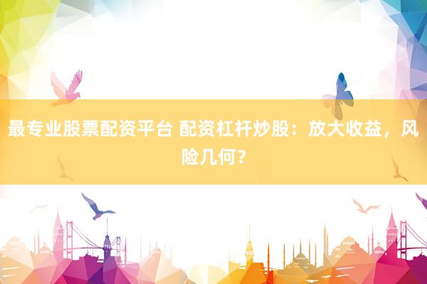 最专业股票配资平台 配资杠杆炒股：放大收益，风险几何？