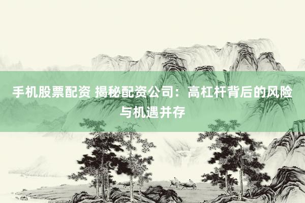 手机股票配资 揭秘配资公司：高杠杆背后的风险与机遇并存