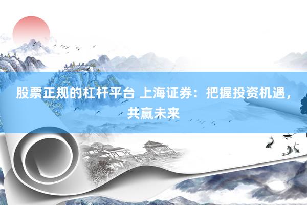 股票正规的杠杆平台 上海证券：把握投资机遇，共赢未来