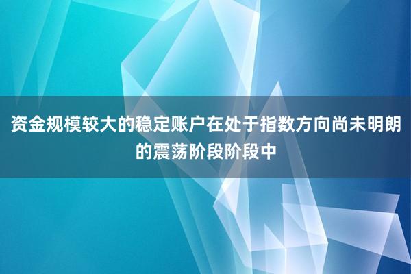 资金规模较大的稳定账户在处于指数方向尚未明朗的震荡阶段阶段中