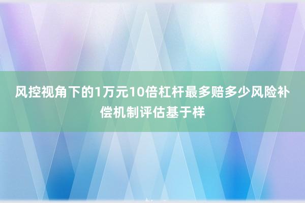 风控视角下的1万元10倍杠杆最多赔多少风险补偿机制评估基于样