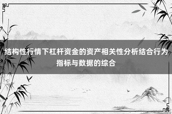 结构性行情下杠杆资金的资产相关性分析结合行为指标与数据的综合