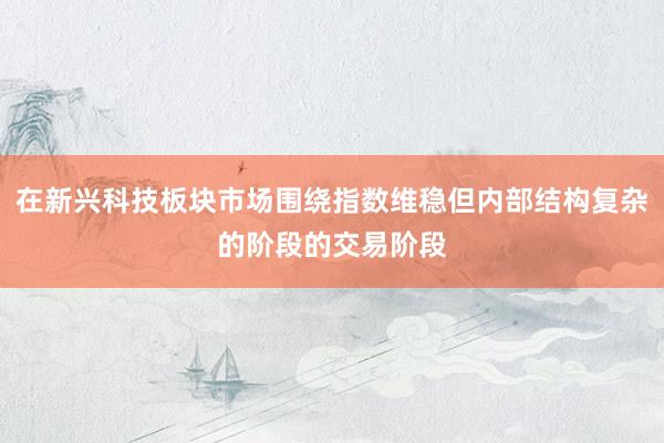 在新兴科技板块市场围绕指数维稳但内部结构复杂的阶段的交易阶段