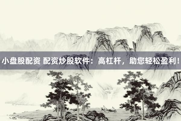 小盘股配资 配资炒股软件：高杠杆，助您轻松盈利！