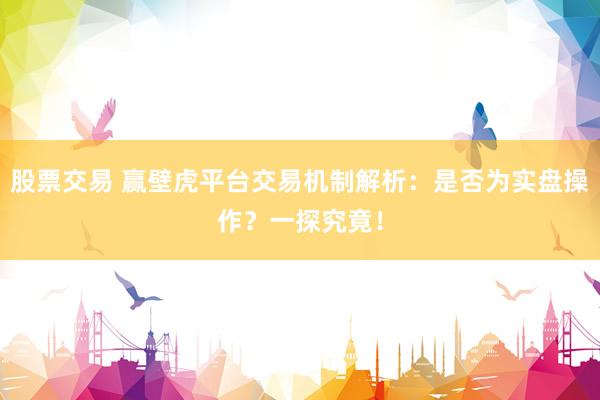 股票交易 赢壁虎平台交易机制解析：是否为实盘操作？一探究竟！