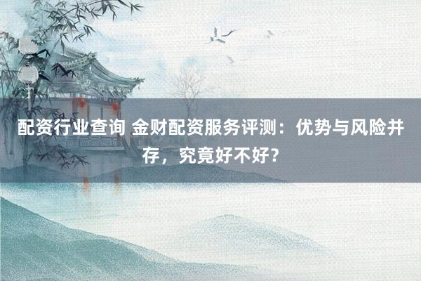 配资行业查询 金财配资服务评测：优势与风险并存，究竟好不好？