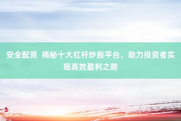 安全配资  揭秘十大杠杆炒股平台，助力投资者实现高效盈利之路