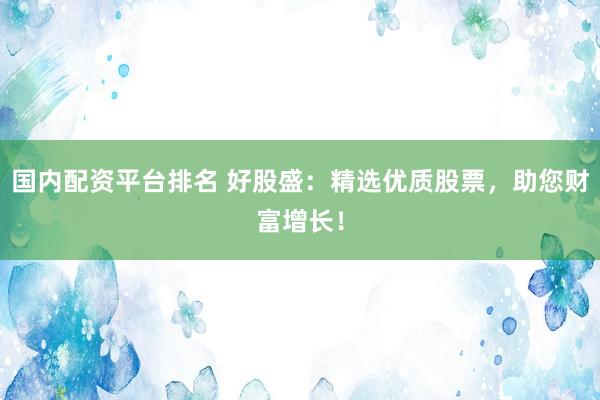 国内配资平台排名 好股盛：精选优质股票，助您财富增长！
